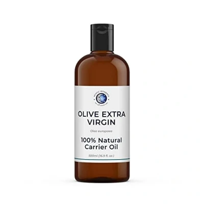 Image of Mystic Moments Olive Extra Virgin Carrier Oil 500ml Pure &amp; Natural Perfect For Hair, Face, Nails, Aromatherapy, Massage and Dilution Vegan GMO Free