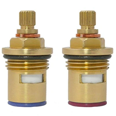 Image of Pair of Tap Magician Replacement Ceramic Disc Quarter Turn Cartridges (Pair) 20 Teeth BSP 1/2&quot; SUPPLIED WITH SOLID BRASS SCREWS (QH43H)
