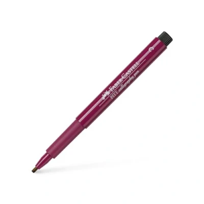 Image of Faber Castell Art &amp; Graphic India Ink Pitt Artist Pen Calligraphy Magenta, Single Pen, For Art, Craft, Drawing, Sketching, Home, School, University, Colouring