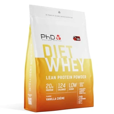 Image of PhD Nutrition Diet Whey Low Calorie Protein Powder, Carb, High Lean Matrix, Vanilla Crème Protein, 80 Servings Per 2 kg Bag