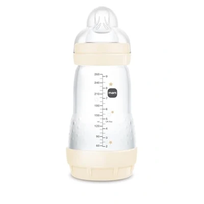 Image of MAM Easy Start Anti Colic A122, Patented Bottle with Teat 2 Made of SkinSoftTM Ultra Soft Silicone for Babies from Months, 260 ml, Neutral, Self Sterilising in 3 Minutes
