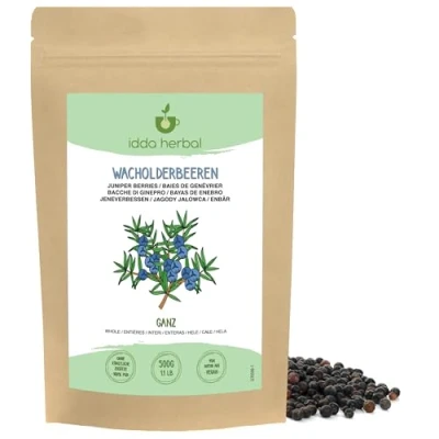 Image of Dried Juniper Berries (500g, 1.1lb), Whole Berries, Raw and Unsweetened, 100% Natural Pure, Vegan
