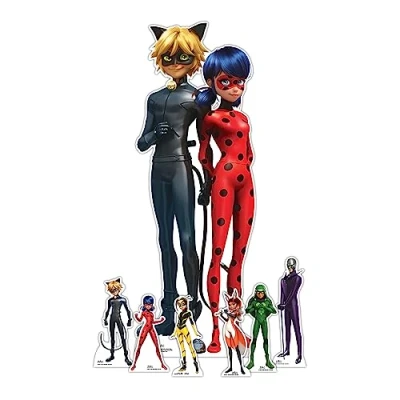 Image of Star Cutouts SP016 Miraculous Party Pack Cardboard Cut Out Height 135cm Miraculous: Tales of Ladybug &amp; Cat Noir