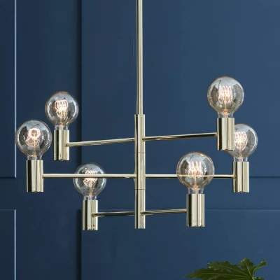 Image of Markslöjd Capital hanging light, brass, 6 bulb