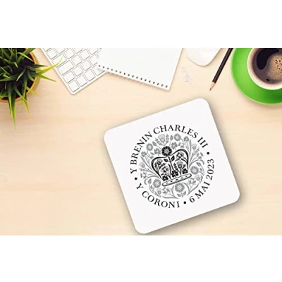 Image of Kings Coronation Charles III Crown Mug &amp; Coaster Royal Souvenir Memorabilia Gift
