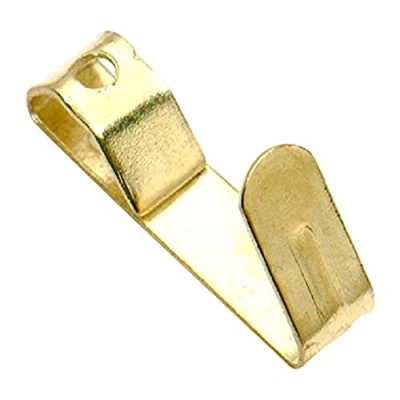 Image of Merriway BH04781 (10 Pcs) EB Brass Plated Medium No. 2 Single Picture Mirror Hanging Hook 30 lb Pack of 10 Pieces