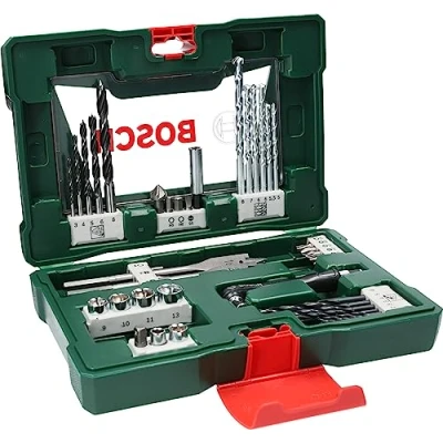 Image of Bosch 41 pcs. Titanium Drill and Screwdriver Bit Set V Line (with Angle Driver, for Wood, Masonry Metal, Accessories Drills Screwdrivers)