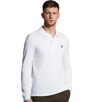 Image of Lyle &amp; Scott Mens Slub Polo Shirt in White Cotton Size Medium