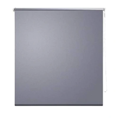 Image of vidaXL Grey Roller Blind 140x230 cm, Blackout and Thermal Insulating with Easy to Install Mounting Accessories