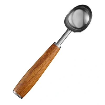 Image of LVUNZJCA Ice Cream Scoop Wooden Handle Fruit Ball Scooper Utensil Spoon for Home and Dessert Shops