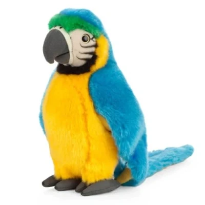 Image of Living Nature Soft Toy Plush Macaw Bird, Parrot Red or Blue (24cm)