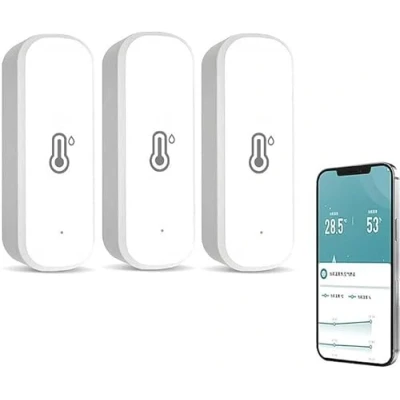 Image of 3Pcs WiFi Hygrometer Thermometer Sensor, Indoor Outdoor Wireless Temperature Humidity Sensor Monitor with Smart Alerts, High Precision No Hub Required, Work Alexa