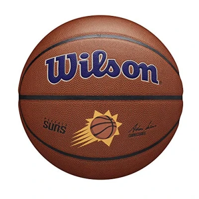 Image of Wilson Basketball, Team Alliance Model, PHOENIX SUNS, Indoor/Outdoor, Mixed Leather, Size: 7