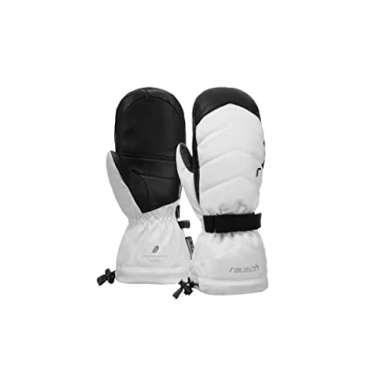 Image of Reusch Women&#039;s Nadia R tex Xt Mittens with Insulation Made of Down and Waterproof Membrane, Very Warm ski, Snow Gloves Winter, White/Black, 8