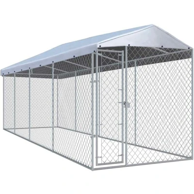 Image of vidaXL Outdoor Dog Kennel with Roof 760x190x225 cm