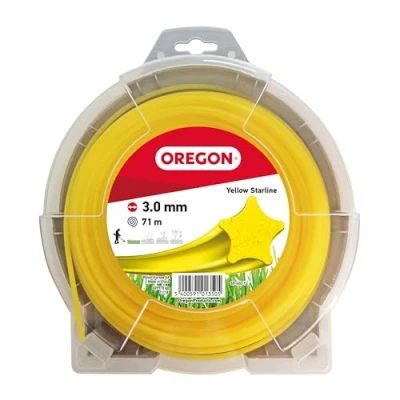 Image of Oregon Yellow Star Shaped Strimmer Line Wire for Grass Trimmers and Brushcutters, Five Cutting Edges Clean Finish, Professional Grade Nylon, Fits All Standard Strimmers, 3mm 71m (‎69 460 Y)