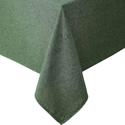 Image of Laura Ashley Harper Luxuriously Smooth Fabric Tablecloth for Formal or Casual Dining, Holiday, Banquet, Wedding Party, 60&quot; x 84&quot;, Green