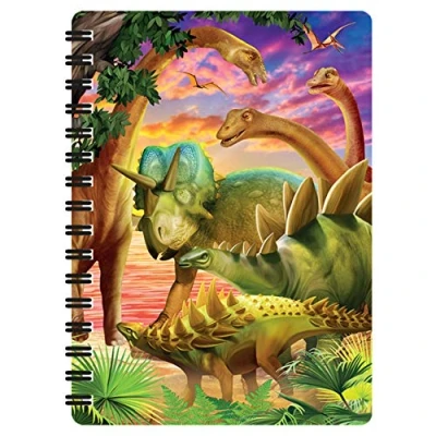 Image of 3D LiveLife Jotter Dino Delight from Deluxebase. Lenticular Dinosaur A6 Spiral Notebook with Plain Recycled Paper Pages. Artwork Licensed Renowned Artist Michael Searle