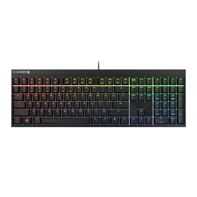 Image of CHERRY MX 2.0S, Mechanical Gaming Keyboard with RGB Lighting, EU Layout (QWERTY), Wired, Designed in Germany, BLUE Switches, Black
