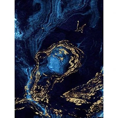 Image of Wee Blue Coo Abstract Dark Gold Waves Unframed Wall Art Print Poster Home Decor Premium