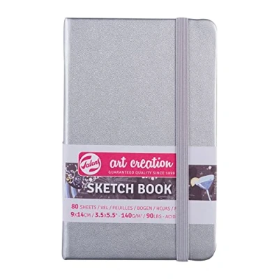 Image of Talens Art Creation Sketchbook 80 Sheets, 9 cm x 14 cm, Shiny Silver