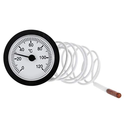 Image of JENOR Dial Thermometer Capillary Temperature Gauge 0 120℃ Water &amp; Oil with 1m Sensor