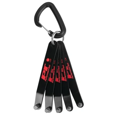 Image of Performance Tool W86108 SAE Low Profile Offset Hex Key Wrench Set for Workshops and Garages, Black, 5 Piece