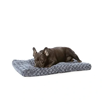 Image of Amazon Basics Cat and Dog Bed, Machine Washable Pet Small (74 x 53 8cm), Grey Swirl