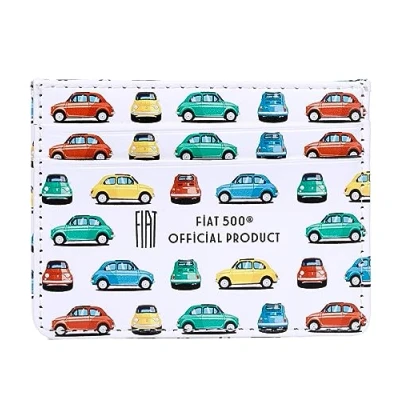 Image of Puckator Fiat 500 Retro Fabric Contactless RFID Protection Credit Card Holder Wallet for Men Small Women Minimalist Slim