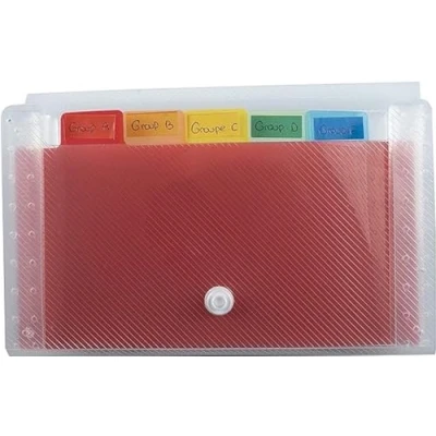Image of Exacompta Ref 55498E Crystal Multipart Expanding Case 180 x 110mm in Size, Ideal for Sorting &amp; Organising Receipts, 6 Tabbed Sections, Holds up to 100 Sheets