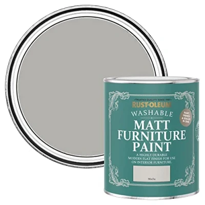 Image of Rust Oleum Grey Furniture Paint in Matt Finish Mocha 750ml