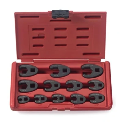 Image of NEIKO 03323A Crowfoot Wrench Set 1/2&quot; and 3/8 Drive, 12 Piece, SAE Crows Foot Sizes 5/16 to 1, Chrome Moly Flare Nut