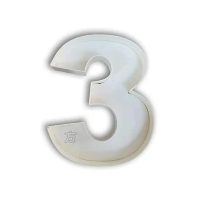 Image of DIY decorative wooden Fillable Numbers 3, Hollow Shape 0 9