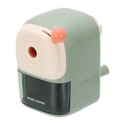 Image of M&amp;G Manual Pencil Sharpener, Hand Crank Pencils Sharpener Large Caliber Five Position Pen Tip Adjustable Office Supplies for Classroom Office, Green