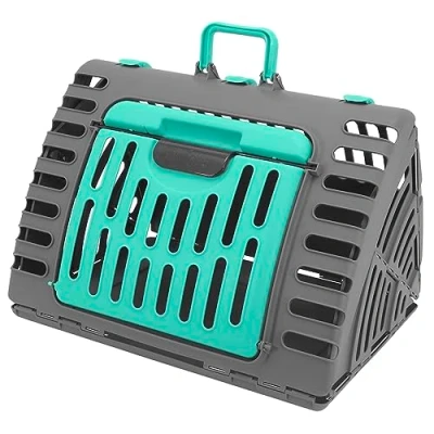 Image of Sport Pet Designs Foldable Travel Cat Carrier Front Door Plastic Collapsible Collection, Waterproof Bed