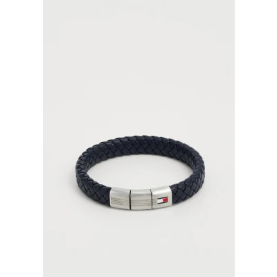Image of Tommy Hilfiger Rounded Braided Bracelet blue/silvercoloured, Men&#039;s, Size: One Size, Blue/silver/coloured