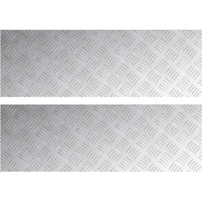 Image of vidaXL Aluminium Checker Plates 2 pcs Anti Slip 90x30 cm