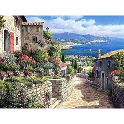 Image of Along the seaside, Path cross stitch kits, 14ct,29x23 inch, 350x262 aida counted kits