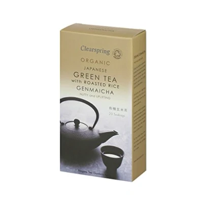 Image of CLEARSPRING WHOLEFOODS Organic Genmaicha Tea with Roasted Rice Box 20x2g (Pack of 4)