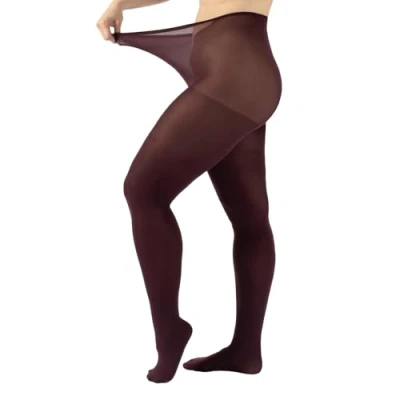 Image of CALZITALY Plus Size Opaque Tights, Curvy Extra Large Pantyhose, 60 DEN, L, XL, 2XL, 3XL, 4XL, Blue, Black, Made in Italy (4XL, Wine)