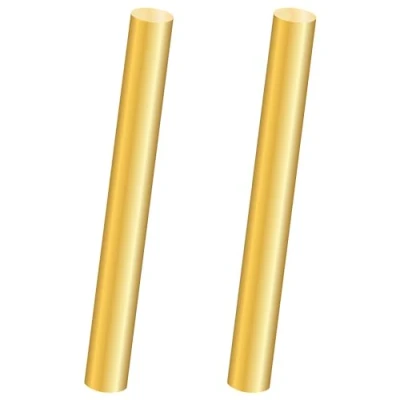 Image of LAVMHAB Round Brass Rod 10mm x 200mm, Solid Shaft Rods Bars for DIY Craft (2 Pcs)