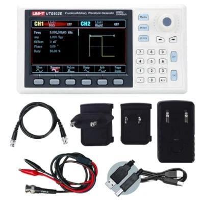 Image of UNI T UTG962E/UTG932E Function Generator Arbitrary Waveform 60 MHz Dual Channel 200MSa/s 14 Bits Frequency Meter with USA Power Adapter USB Cable Cord (UTG962E 60MHz 2CH)