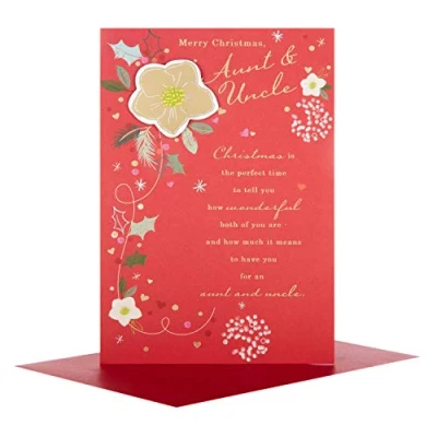 Image of Hallmark 25495845 Aunt &amp; Uncle Medium Christmas Card &quot;Festive Season&quot;