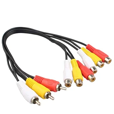 Image of Futheda 3 RCA Male Jack to 6 Female Plug Splitter Audio Video AV Adapter Cable 12 inch