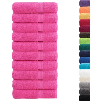 Image of vidaXL Premium Shower Towels SOLUND 10 pcs Pink 70x140 cm 600 gsm