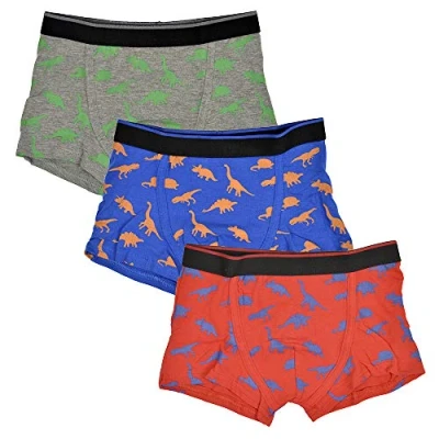 Image of Tom Franks Boys 3 Pack Multi Cotton Stretch Trunks Multicoloured Dinosaur 4 5