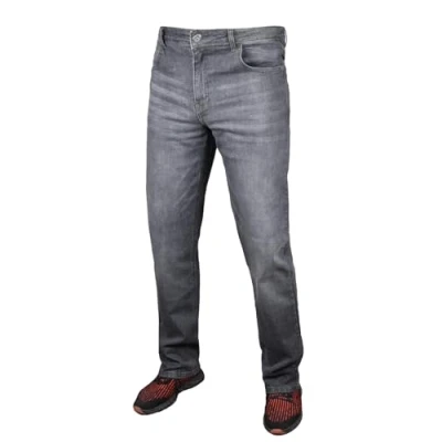 Image of Firetrap Mens Jeans Smart Stretch, Slim Fit, Straight Leg Denim Pants Stylish for Men, Classic Men&#039;s Grey 40W / 34L