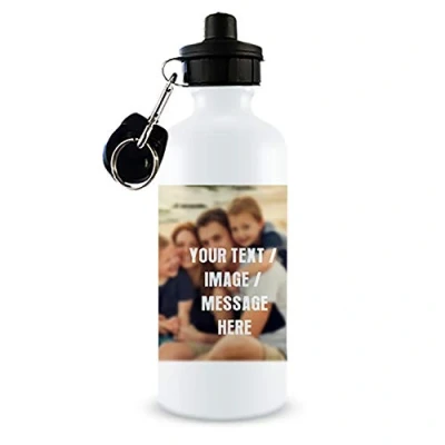 Image of Getagift Personalised with your own Text/Image/Any Name themed 500 ml Sports Gym School Drinks Water Bottle.