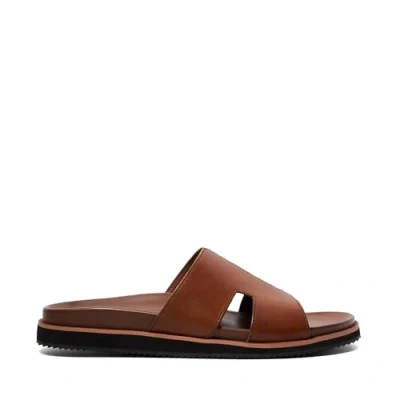 Image of Dune Mens Insight Leather Sandals Size UK 9 Flat Heel Casual Tan