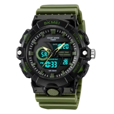 Image of Fanmis S Shock Multi Function Digital LED Quartz Watch Water Resistant Electronic Sport Watches Green